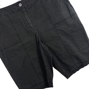 Chico's Women's L Bermuda Shorts Polka Dot Stretch Utility Casual Preppy Summer